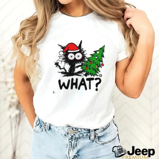 Scary Black Cat Christmas Tree Shirt