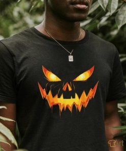 Scary Spooky Jack O Lantern Face Pumpkin Men Boys Halloween T Shirt