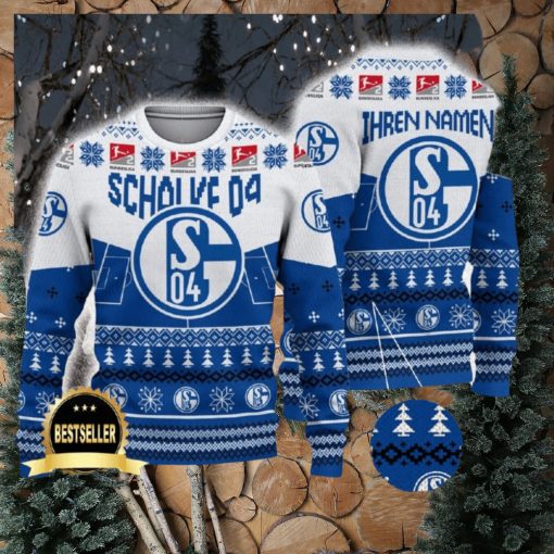 Schalke 04 Ugly Christmas Sweater Logo Custom Name Gift Fans