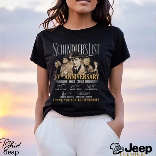 Schindler’s List 30th Anniversary 1993 – 2023 Thank You For The Memories T Shirt