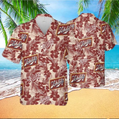 Schlitz Beer Hawaiian Shirt Tropical Flower Pattern Beach Lovers Gift