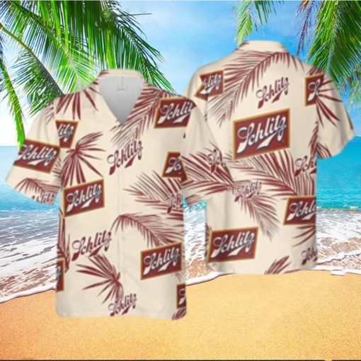 Schlitz Beer Palm Leaves Pattern Hawaiian Shirt