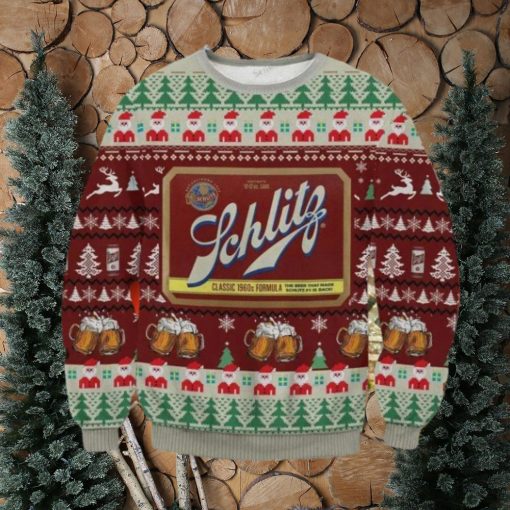 Schlitz Classic 1960S Formula Santa Claus Ugly Christmas Sweater Impressive Gift For Men And Women