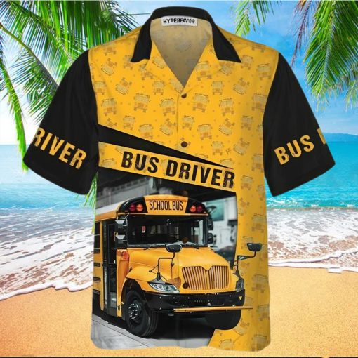 School Bus Driver Safely Delivering Hawaiian Shirt