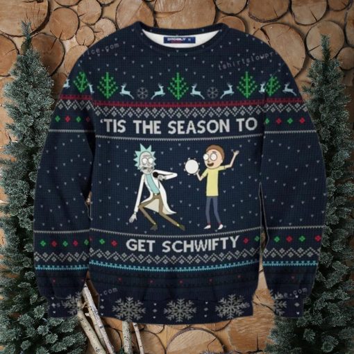 Schwifty Tis The Season Rick And Morty Ugly Christmas Sweater