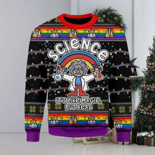 Science LGBT Unicorn Ugly Christmas Sweater Xmas Gift Christmas Gift Sweater