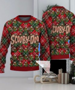 Scooby Doo Logo Caro Red And Green Pattern Ugly Sweater