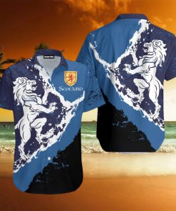 Scottish Lion Blue Aloha Hawaiian Shirts For Men And Women