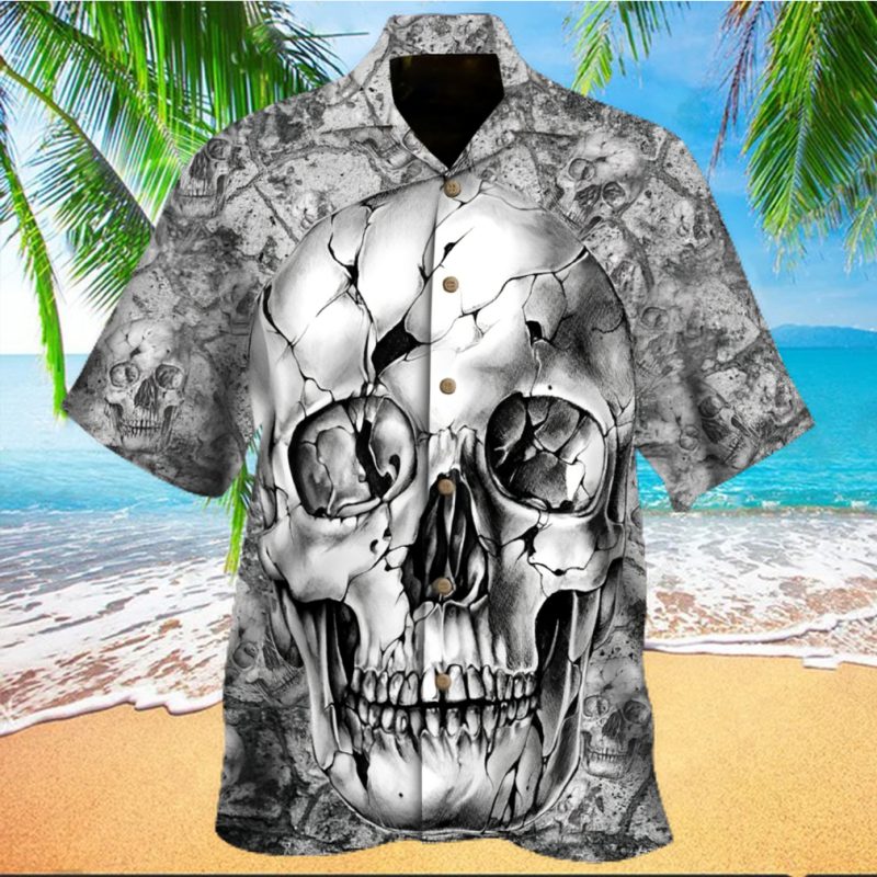 Scratched Skull Hawaiian Shirt