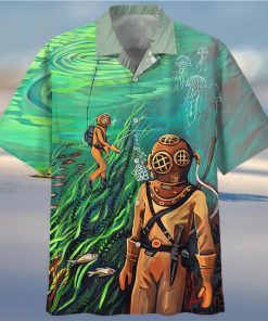 Scuba Diving Blue Nice Design Unisex Hawaiian Shirt