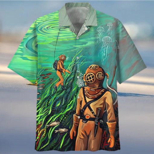 Scuba Diving Blue Nice Design Unisex Hawaiian Shirt