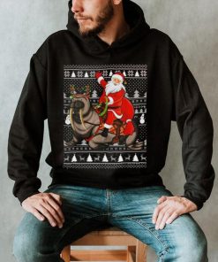 Sea Lion Xmas Holiday Ugly Santa Riding Sea Lion Christmas Shirt