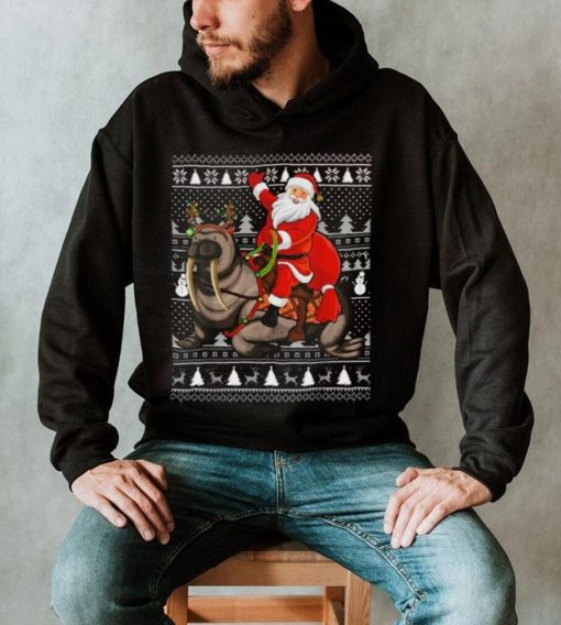 Sea Lion Xmas Holiday Ugly Santa Riding Sea Lion Christmas Shirt