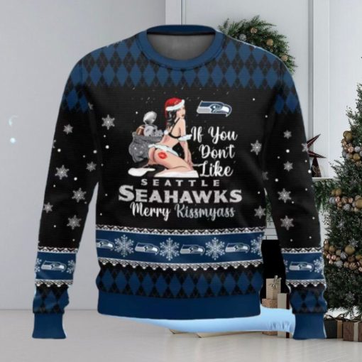 Seahawks Football Merry Kissmyass Ugly Christmas Sweater