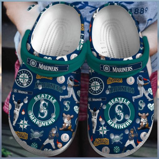 Seattle Mariners Baseball team MLB Sport Crocs Clogs Shoes Comfortable