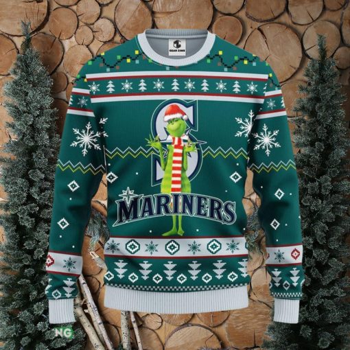 Seattle Mariners Funny Grinch Christmas Ugly Sweater Christmas Gift For Fans Party Hoiliday Gift