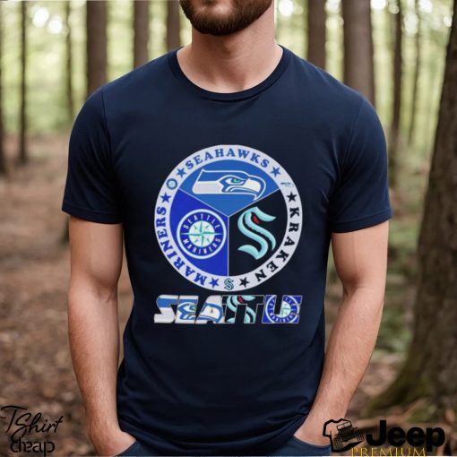 Seattle Mariners Seahawks Kraken logo shirt