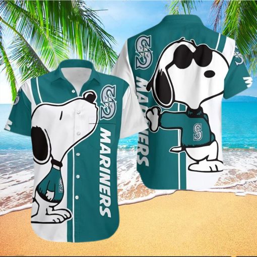 Seattle Mariners Snoopy Snow Cone Machine Hawaiian Polo Shirt