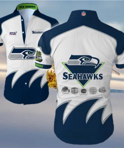 Seattle Seahawks Big Logo Hawaiian Summer Beach Shirt Full Print