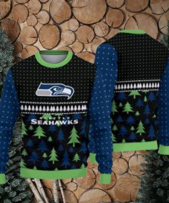 Seattle Seahawks Black Pattern Ugly Christmas Sweaters