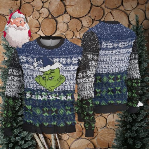 Seattle Seahawks Christmas Grinch AOP Sweater