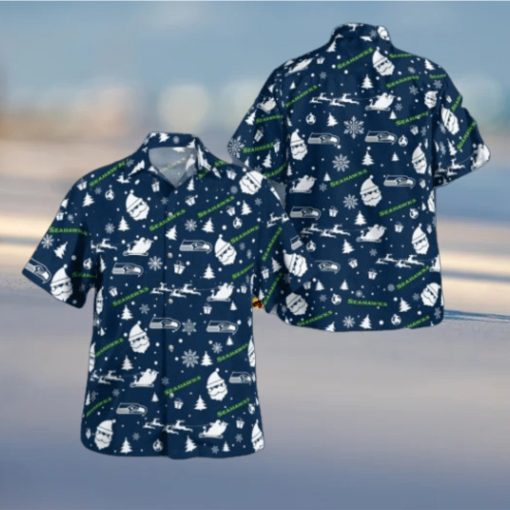 Seattle Seahawks Christmas Pattern Button Shirt, Seahawks Fan Shirt