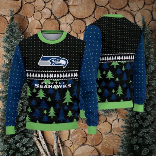 Seattle Seahawks Fans Pattern Celebrate Ugly Christmas Sweater