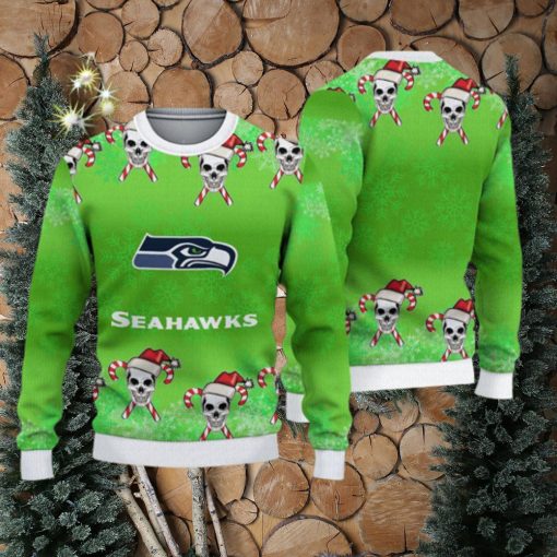 Seattle Seahawks Fans Skull February Knitted Christmas Sweater