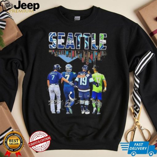 Seattle Seahawks Four Team Sports Skylines 2023 shirt