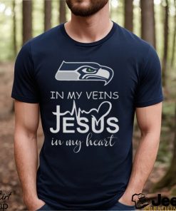 Seattle Seahawks Logo 2023 In My Veins Jesus In My Heart shirt