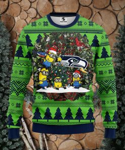 Seattle Seahawks Minion Christmas Ugly Sweater