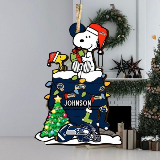 Seattle Seahawks NFL Snoopy Ornament Personalized Christmas 2023 Holidays