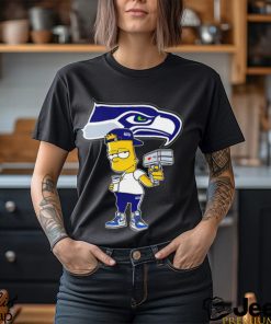 Seattle Seahawks NFL X Bart Simpson cartoon shirt