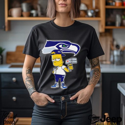 Seattle Seahawks NFL X Bart Simpson cartoon shirt