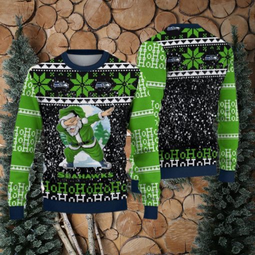 Seattle Seahawks Ugly Christmas Santa Claus Xmas Sweater Mittens Gift Mens Women