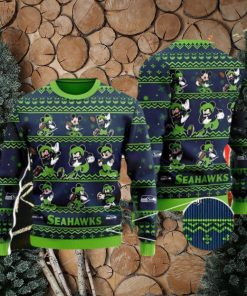 Seattle Seahawks Ugly Christmas Sweater Captain Mickey Mouse Thanksgiving Nice Gift For Everyone