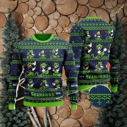 Seattle Seahawks Ugly Christmas Sweater Captain Mickey Mouse Thanksgiving Nice Gift For Everyone