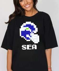 Seattle Seahawks helmet pixel shirt