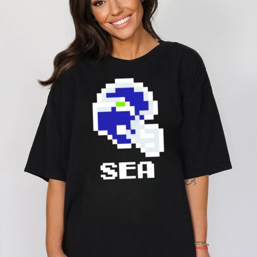 Seattle Seahawks helmet pixel shirt