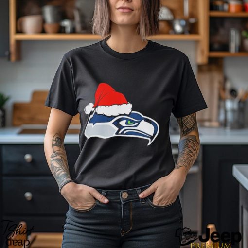 Seattle Seahawks logo Santa Hat Christmas 2023 Shirt