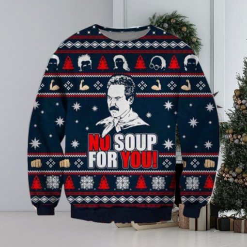 Seinfeld No Soup For You Christmas 2023 Holiday Gift Pattern Ugly Sweater