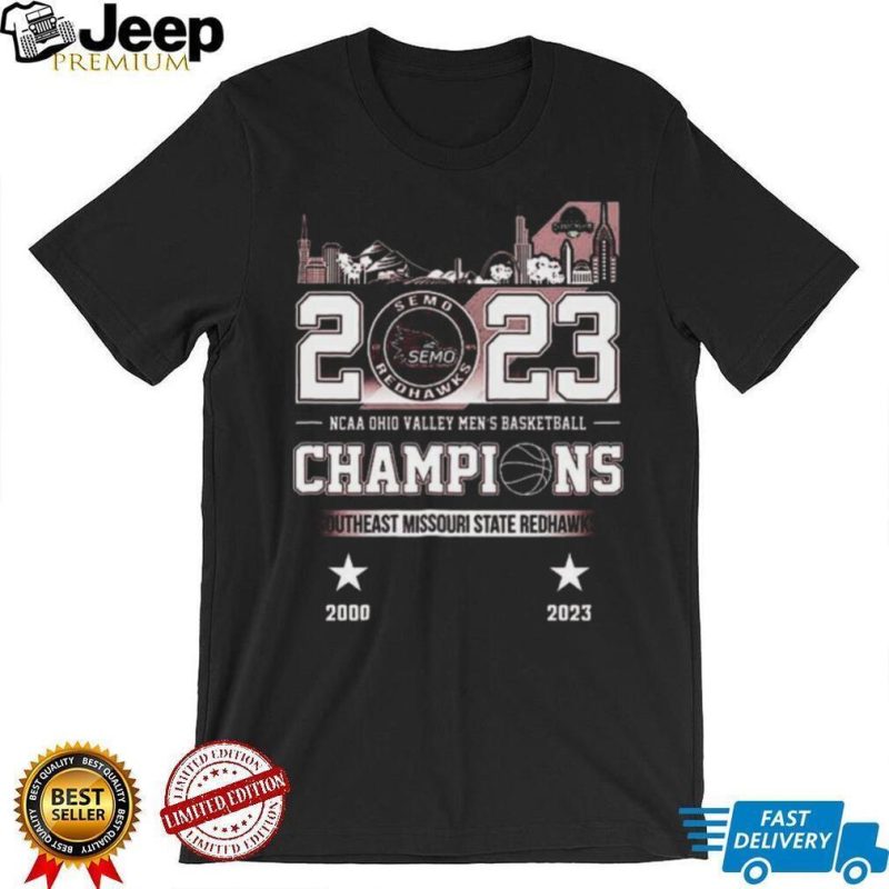Semo redhawks 2023 ncaa ohio valley men’s basketball champions shirt