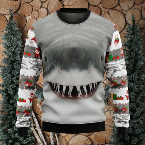 Shark Cute Face Ugly Christmas Sweater Thankgiving Gift Men Women