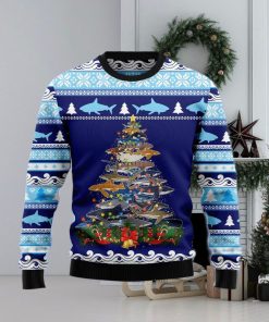 Shark Tree Ugly Christmas Sweater Gift Men Women