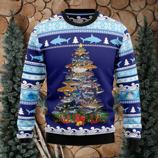 Shark Tree Ugly Christmas Sweater Thankgiving Gift Men Women