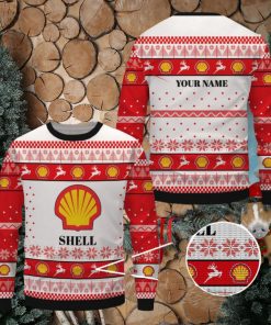 Shell Ugly Christmas Sweater, Xmas Gift Ideas For Fans Custom Name