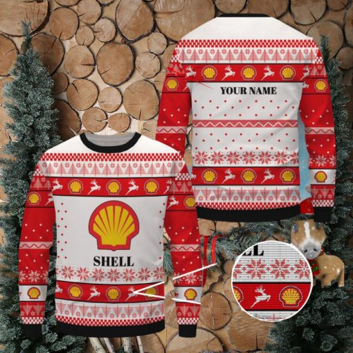 Shell Ugly Christmas Sweater, Xmas Gift Ideas For Fans Custom Name