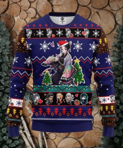 Shinobu Kocho Demon Slayer Anime Blue Funny Ideas Ugly Christmas Sweater Gift Thanksgiving