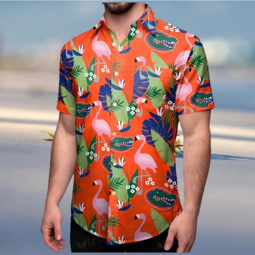 Shirt Flamingo Tropical Leaf Florida Gators Gift