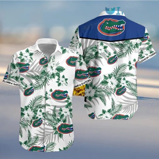 Shirt Hibiscus Tropcial Leaf Florida Gators Gift